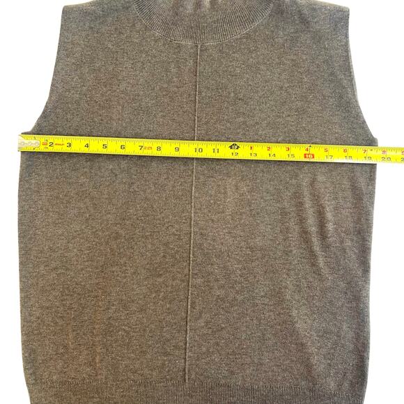 Arach & Cloz Mock Neck Sleeveless Sweater Vest Brown Size S Retail $95 - Picture 5 of 7